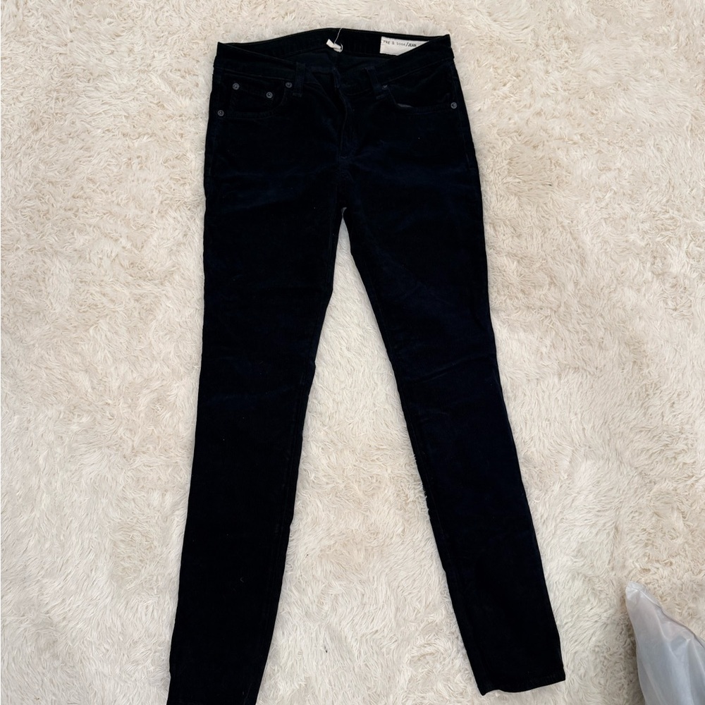 rag & bone Black Corduroy Skinny Jeans